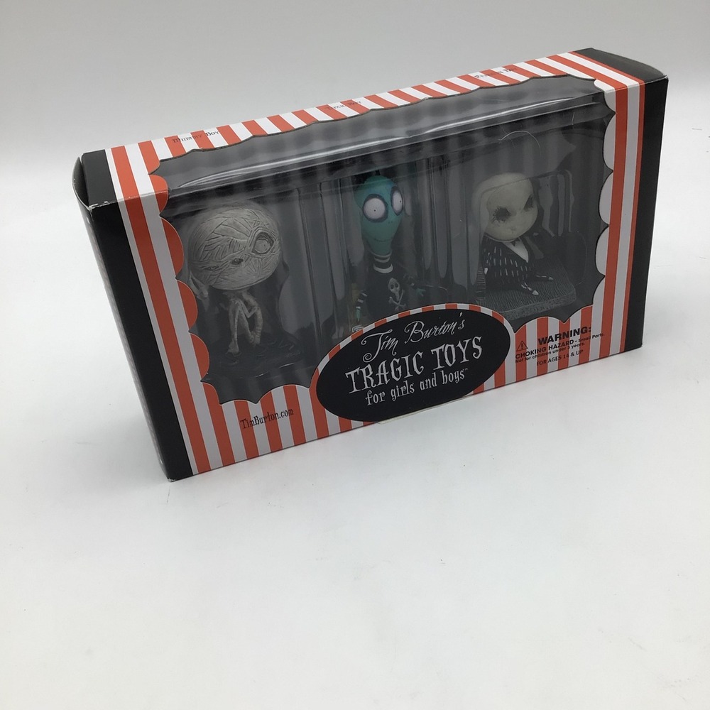 Tim Burtons Tragic Toys Mummy Boy Toxic Boy Penguin Boy Set New Sealed‎